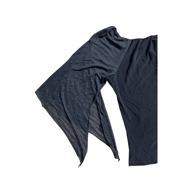 Y2K Anna Blouse Lace Up Front Black Whimsigoth Grunge Witchy Lightweight Sz 1X - Picture 7 of 16